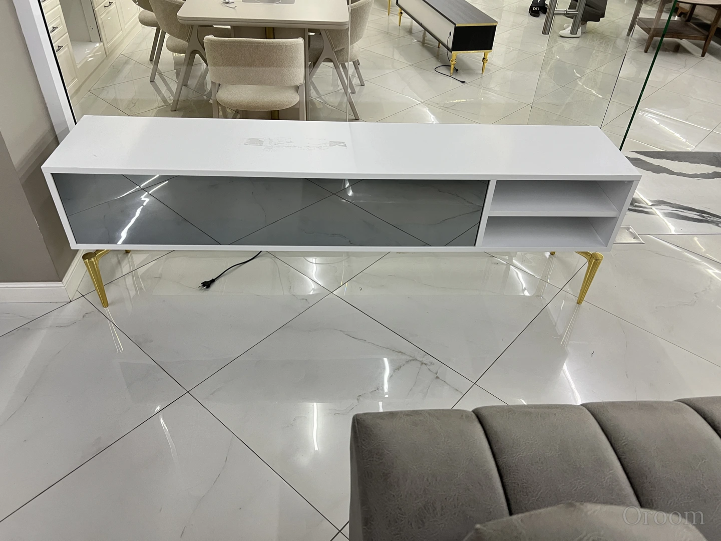 Тв-тумба Вера (224 Home) Beyaz gold / 1.60