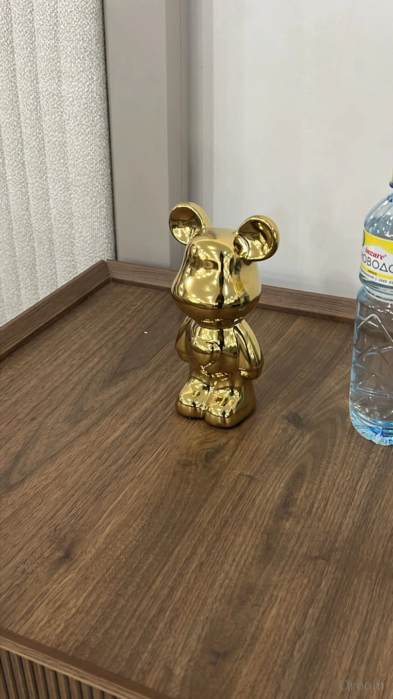Копильник Мишка Тедди маленький / золотой